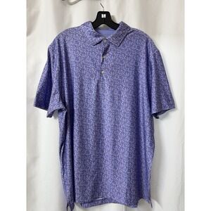 Hickey Freeman Golf Polo Men's Large Purple Printed Geometric Cactus Print.‎ K29